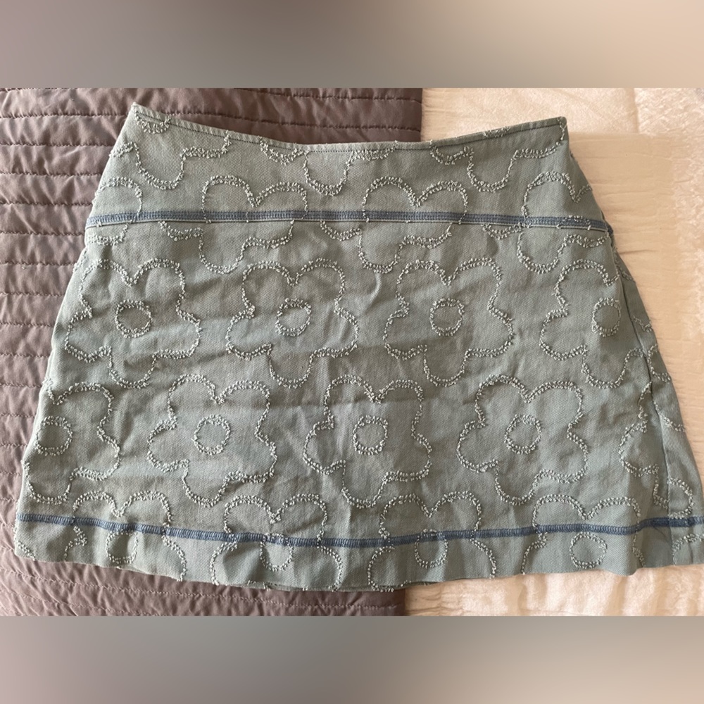 Urban Outfitters Blue Flower Mini Skirt